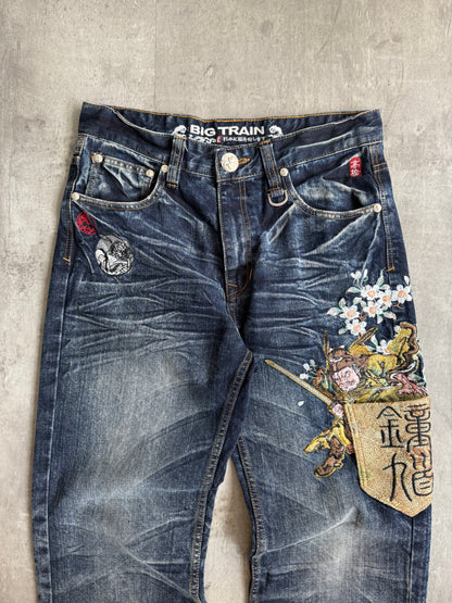 Big Train Indigo Embroidered Utility Jeans