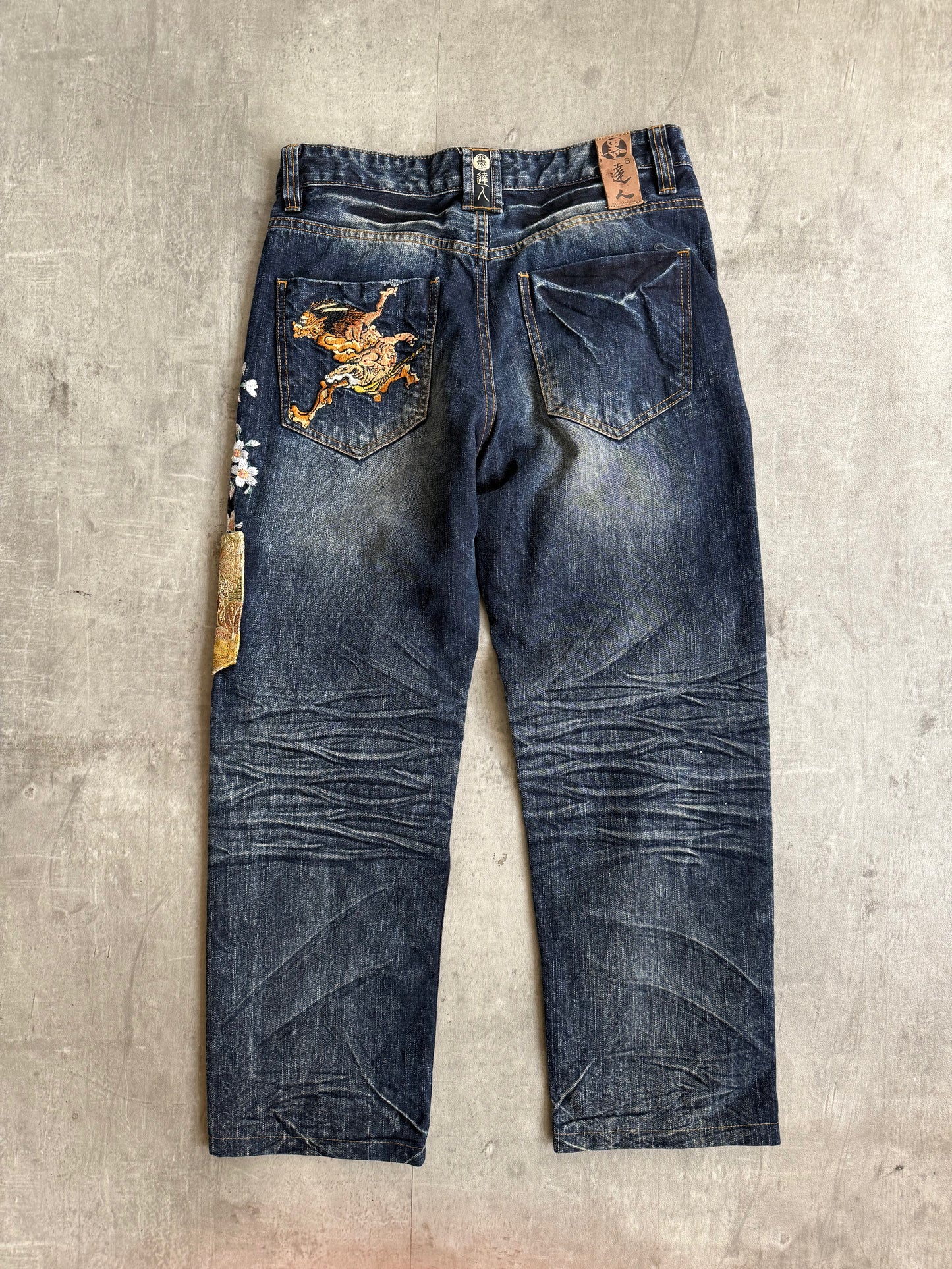 Big Train Indigo Embroidered Utility Jeans
