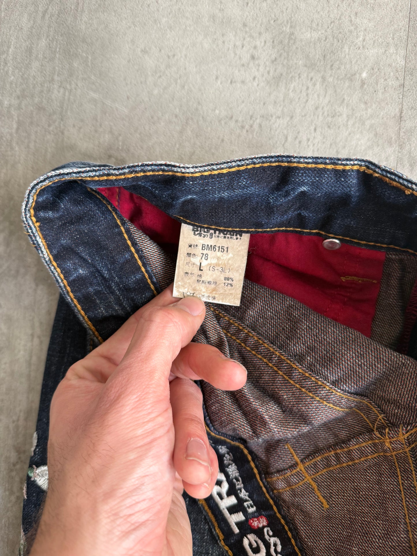 Big Train Indigo Embroidered Utility Jeans