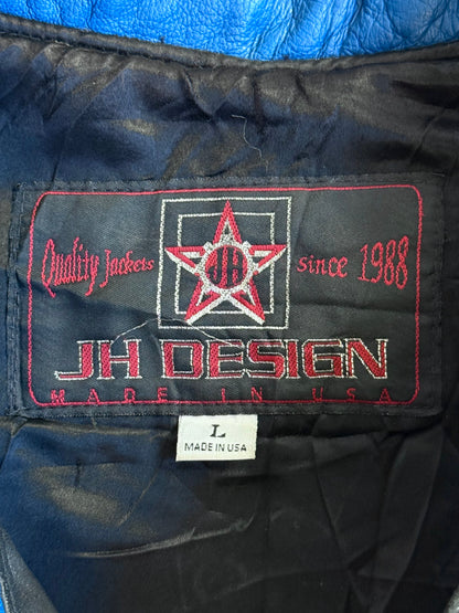 1999 JH Designs NASCAR Patch Embellished Leather Jacket