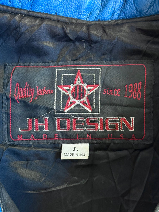 1999 JH Designs NASCAR Patch Embellished Leather Jacket