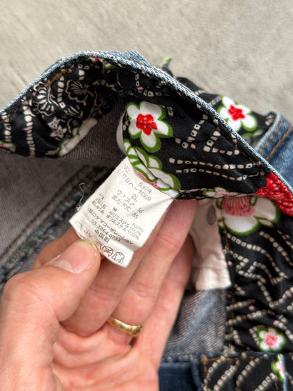 Dominate Japanese Koi Fish Embroidered Denim Jeans