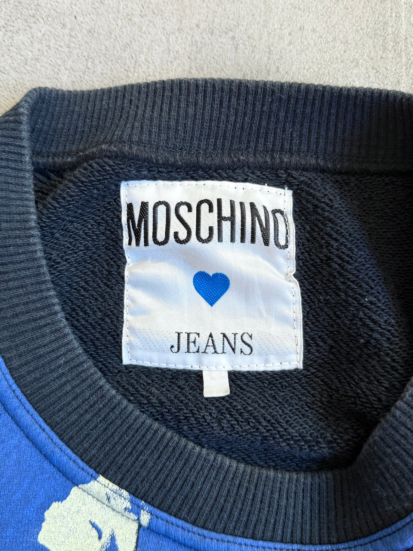 F/W 1990 Moschino Ne Me Jeans Pas! Graphic Print Sweater