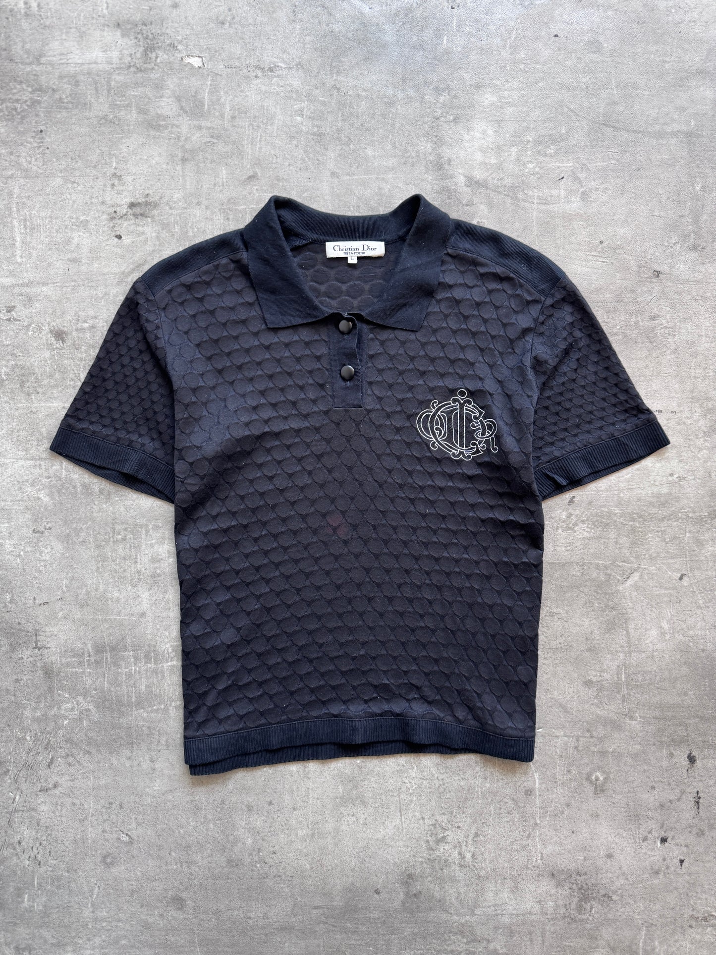 Christian Dior for Pret a Porter Semi Sheer Black Polo