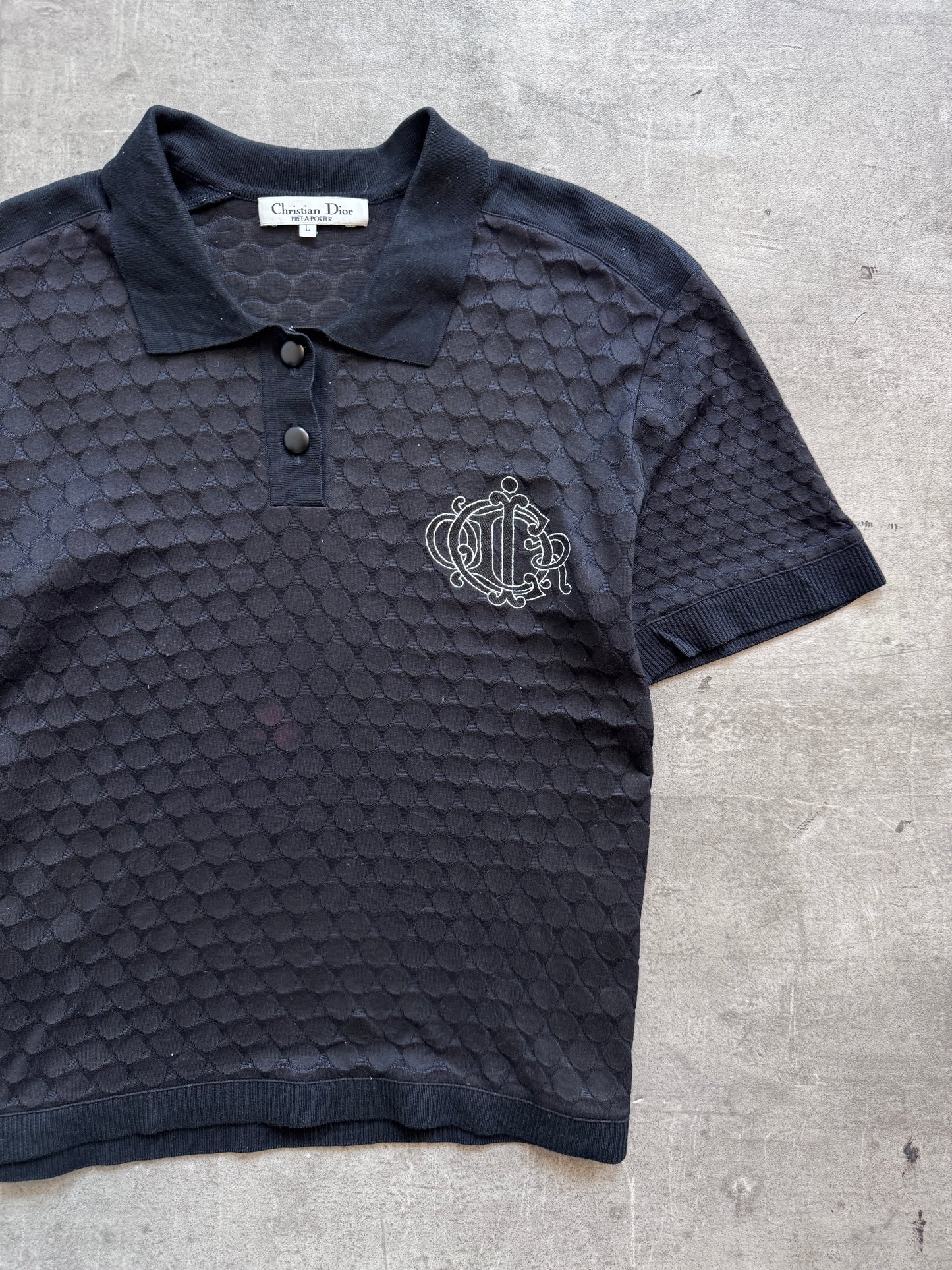 Christian Dior for Pret a Porter Semi Sheer Black Polo