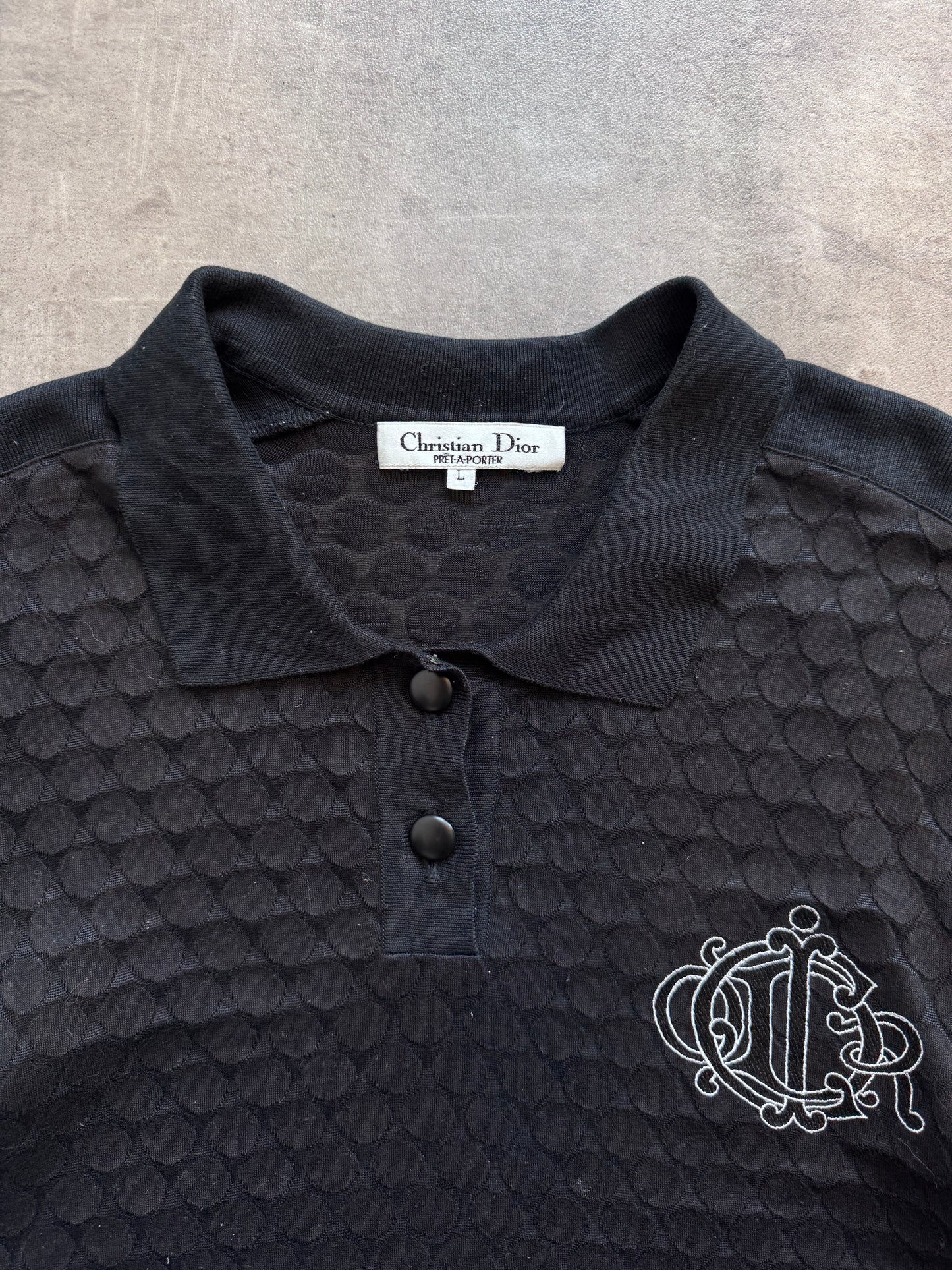 Christian Dior for Pret a Porter Semi Sheer Black Polo