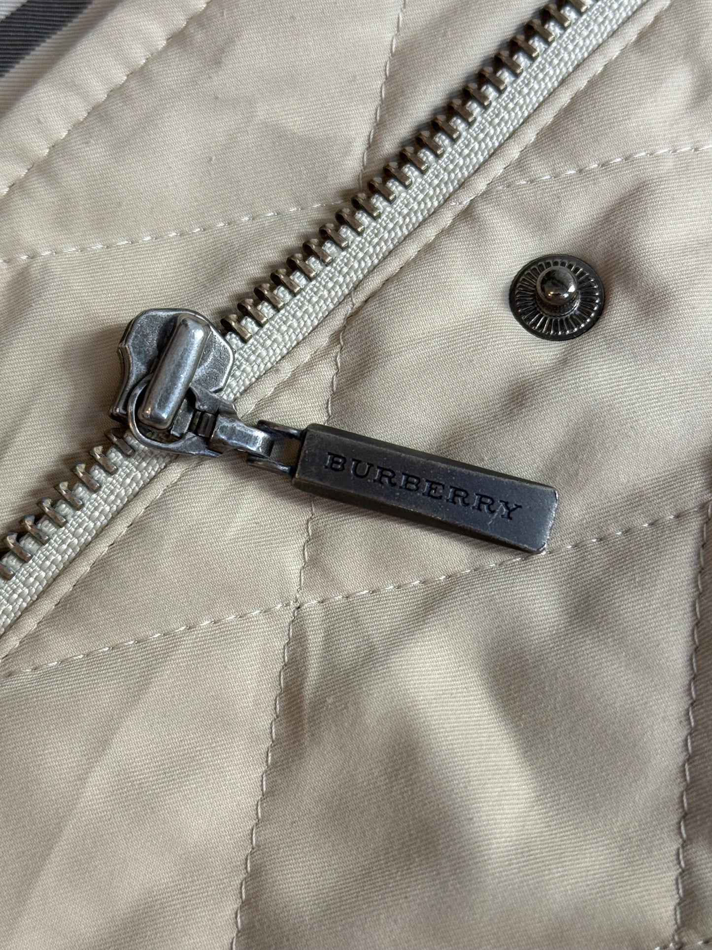 Burberry Modular Fur Collar Cropped Diamond Quilt Jacket