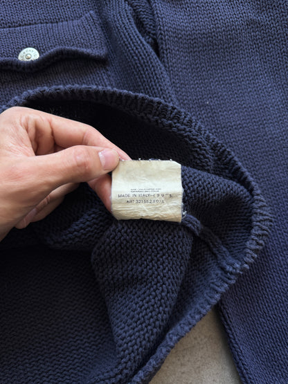 S/S 2000 Stone Island Washed Cotton Knit 1/4 Zip Sweater