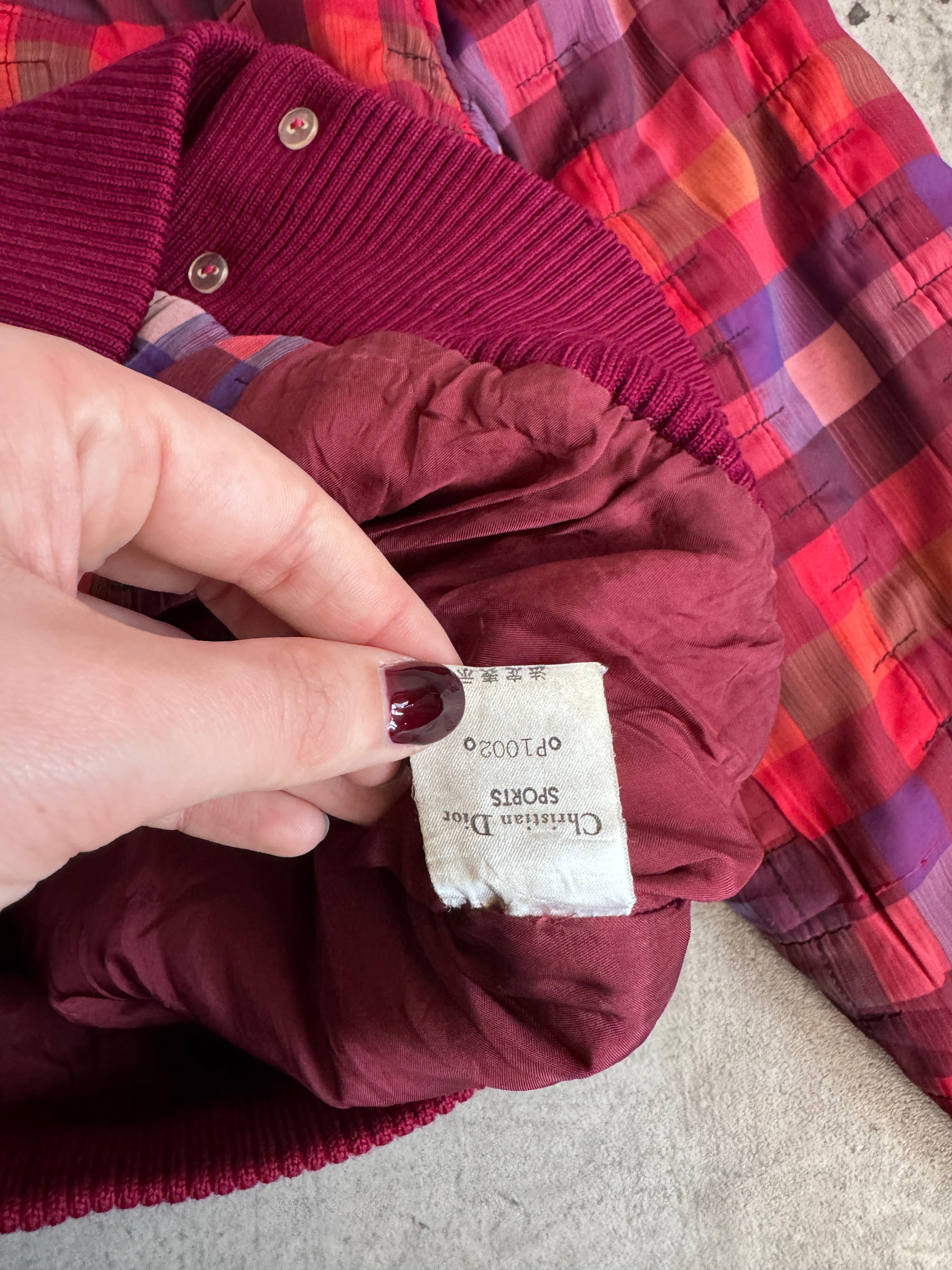 1990s Christian Dior Red Gingham Check Bomber – Vintage
