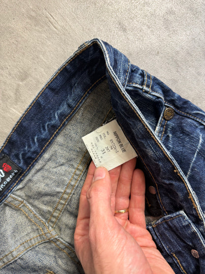 Jizo Denim Skull Chain Embroidered Jeans