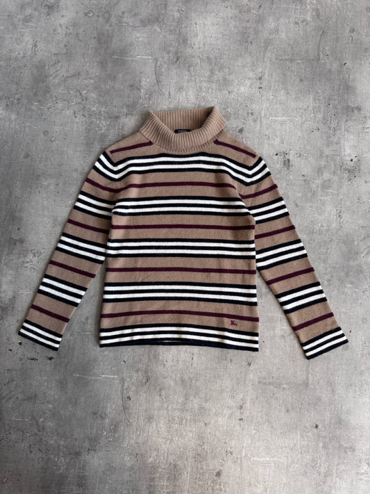 Burberry Black Label Classic Nova Stripe Wool Turtleneck