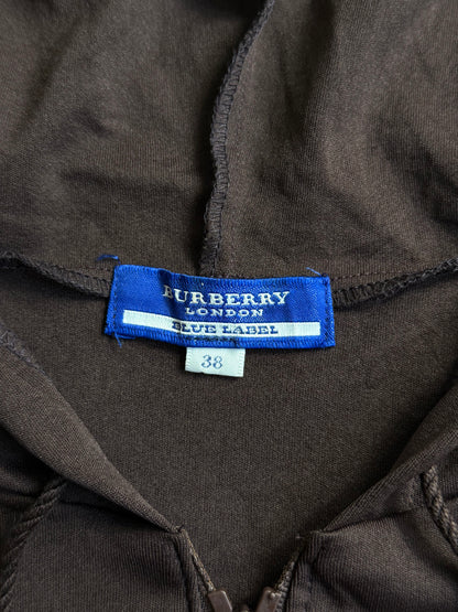 Burberry Blue Label Multi Stripe Detail Sleeveless Hoodie