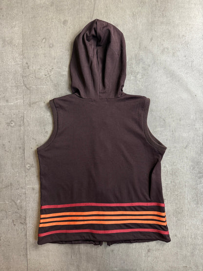 Burberry Blue Label Multi Stripe Detail Sleeveless Hoodie