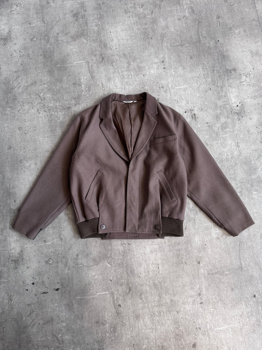 Kansai Yamamoto Taupe Wool Tailored Bomber Jacket
