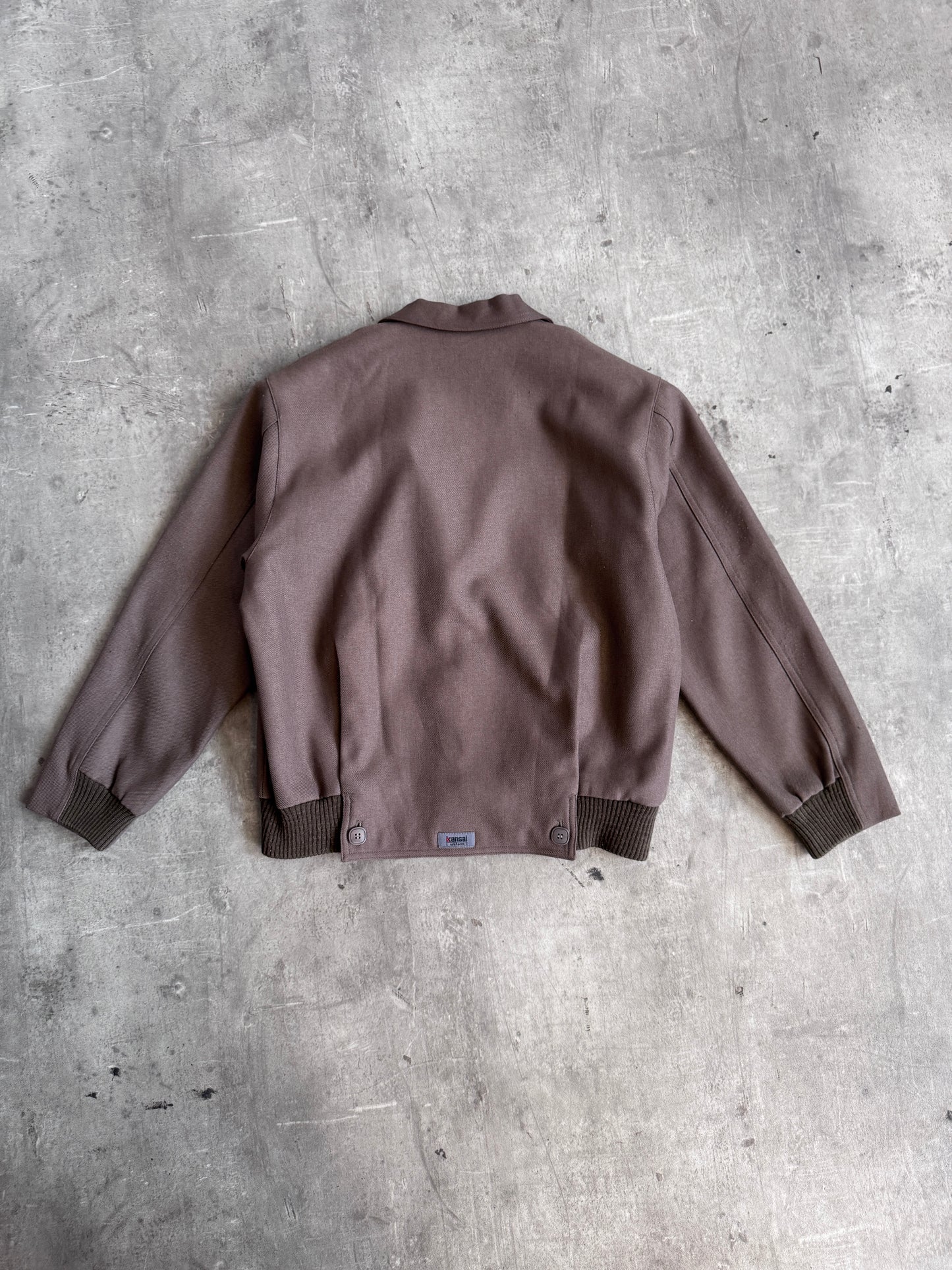 Kansai Yamamoto Taupe Wool Tailored Bomber Jacket