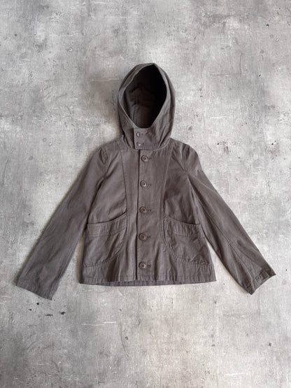Sunao Kuwahara Grey Cotton Hooded Jacket