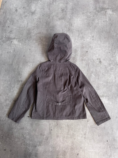 Sunao Kuwahara Grey Cotton Hooded Jacket