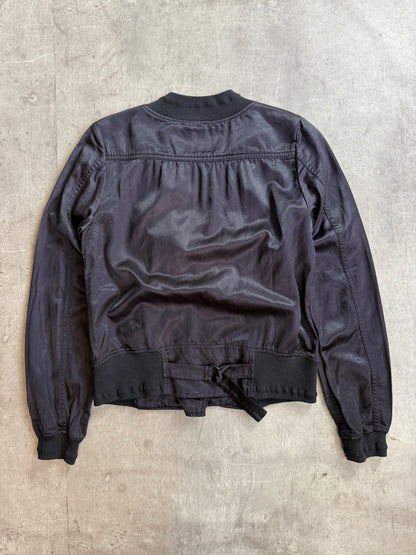 Hysteric Glamour Black Satin Full Zip Blouse