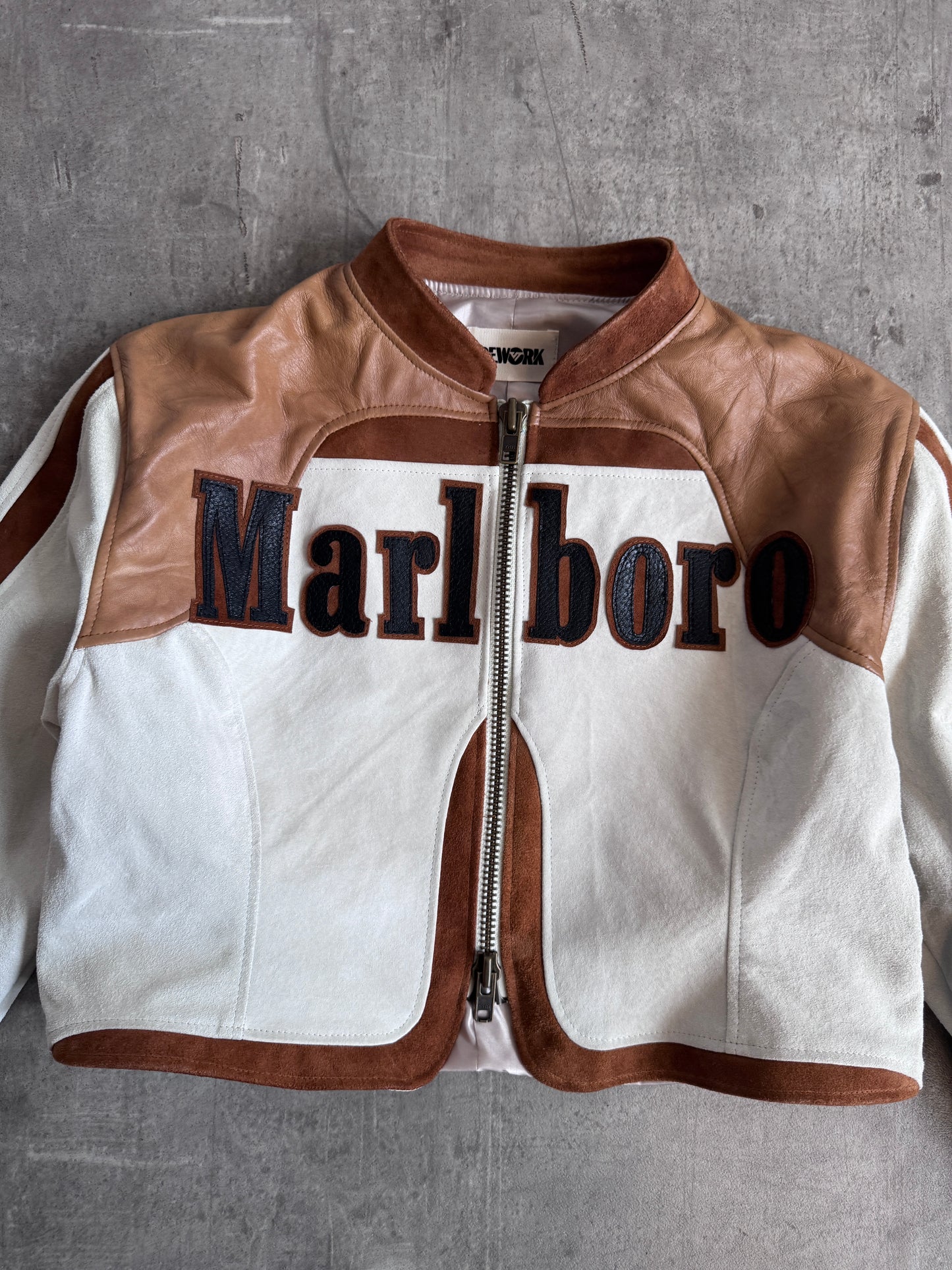 VT Rework: Marlboro Leather Detailed Suede Cropped Jacket