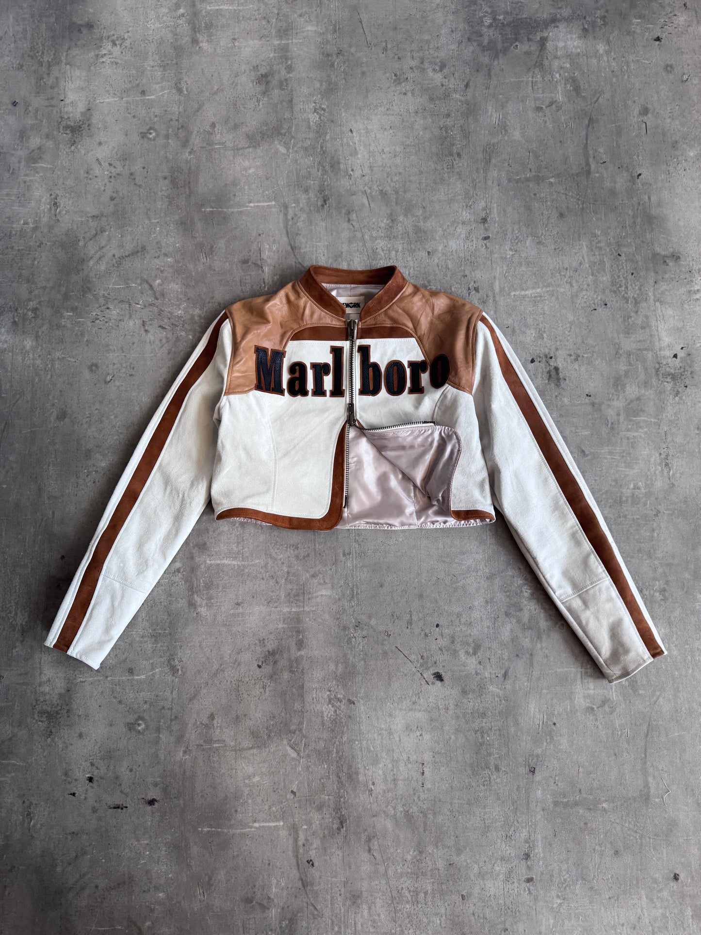 VT Rework: Marlboro Leather Detailed Suede Cropped Jacket