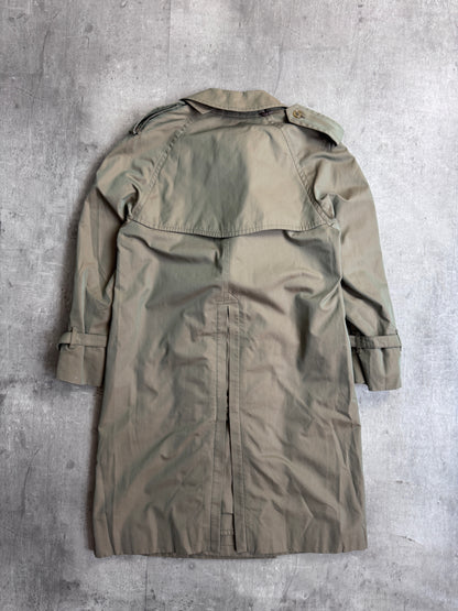 Burberry Double Breasted Khaki Reflective Trench Coat