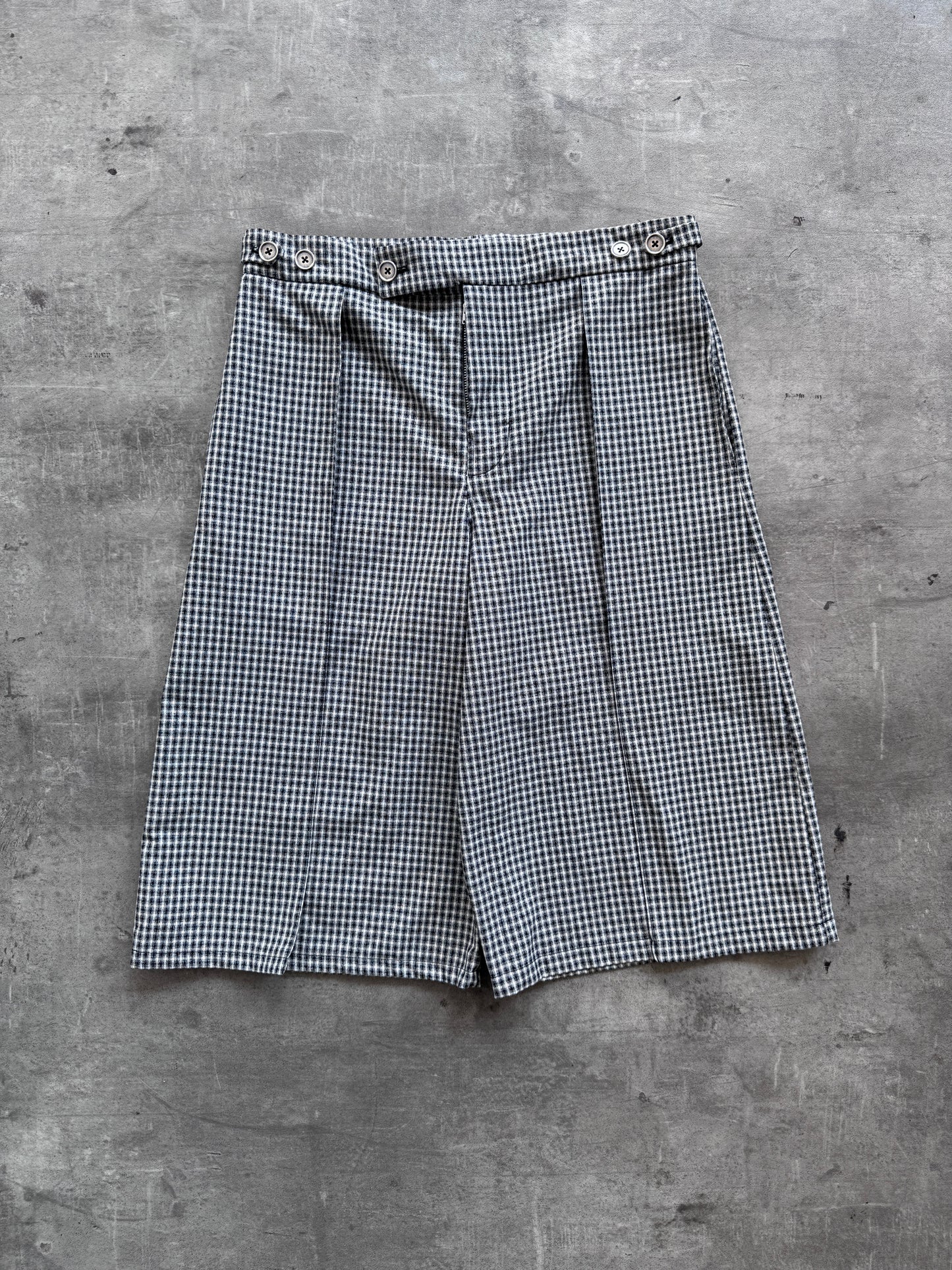 VT Rework : Pleated Check Tailored Shorts