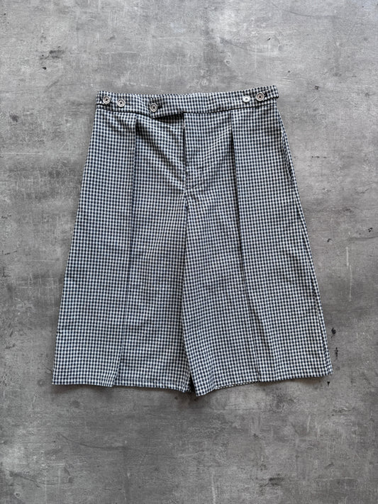 VT Rework : Pleated Check Tailored Shorts