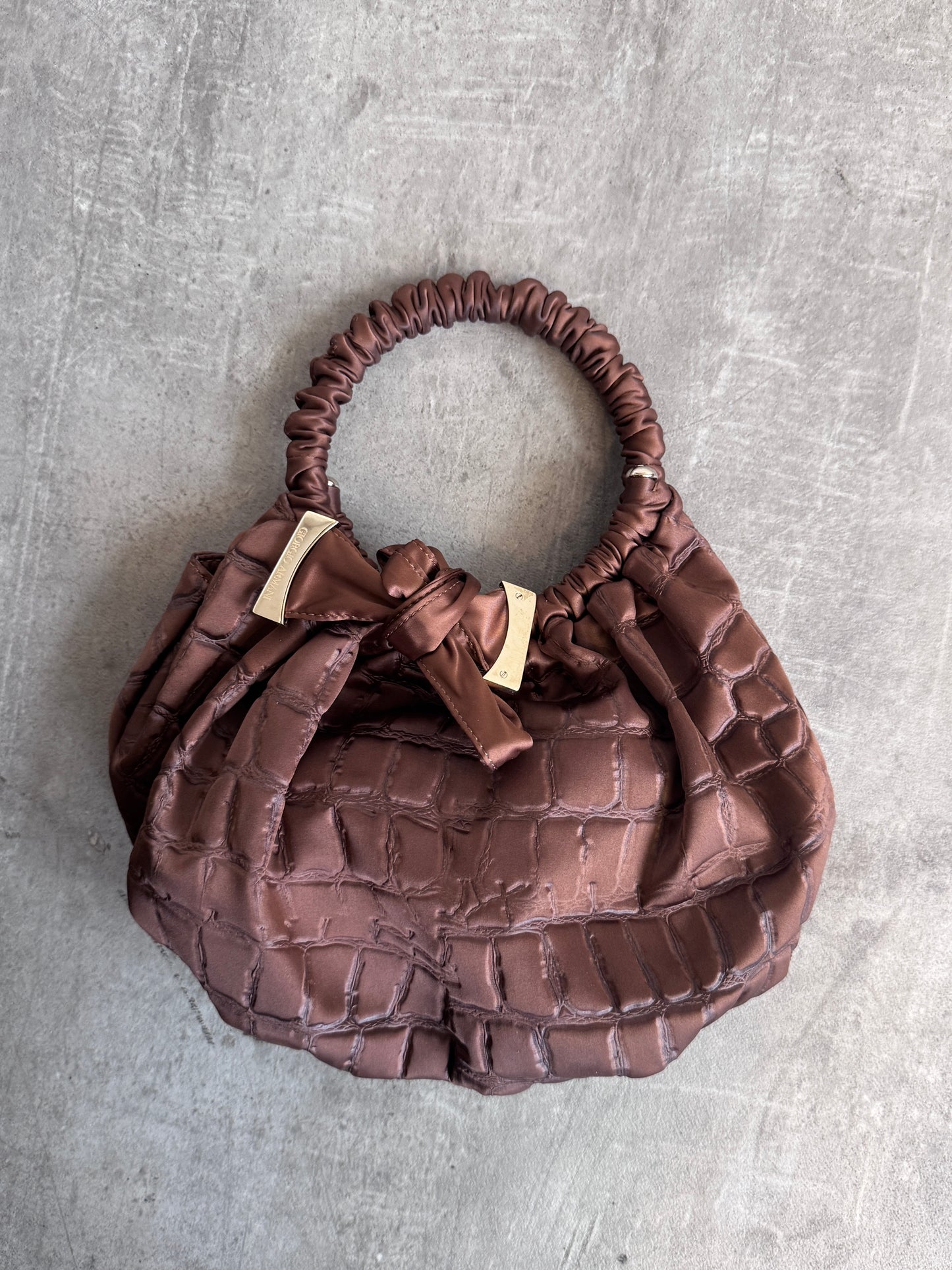 1980's Giorgio Armani Embossed Handbag