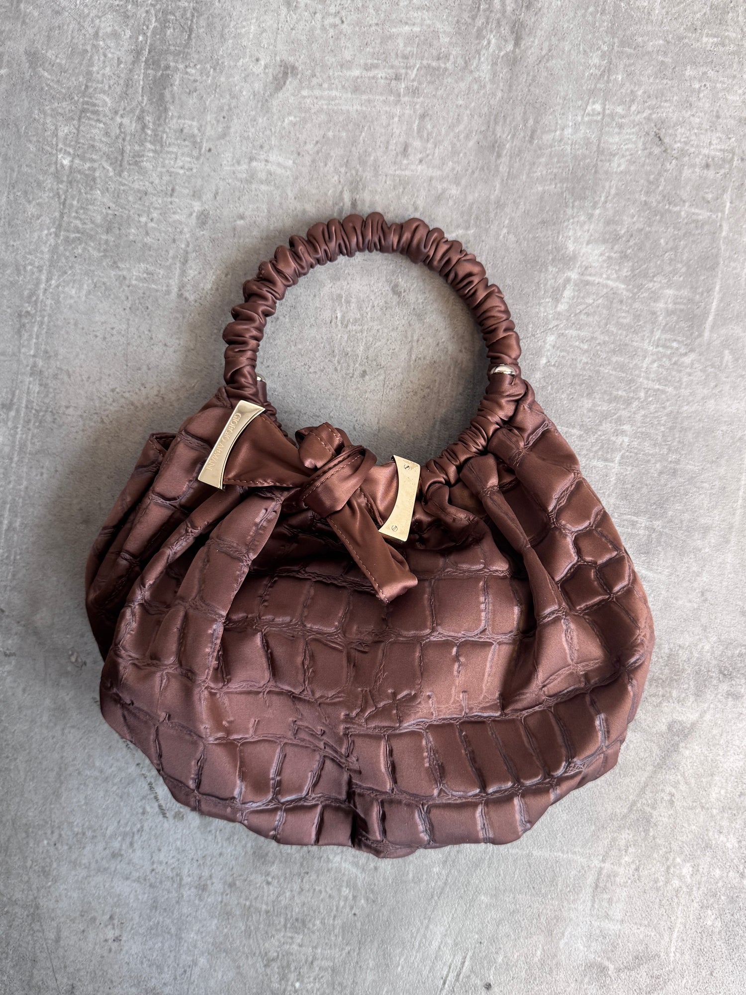 1980's Giorgio Armani Embossed Handbag