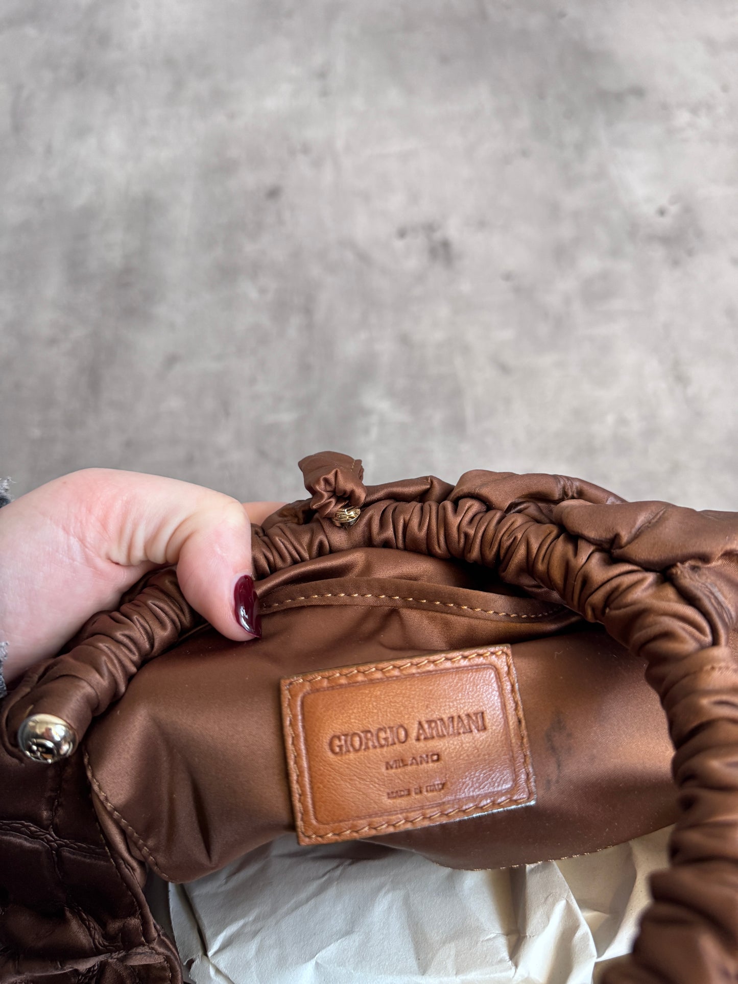 1980's Giorgio Armani Embossed Handbag