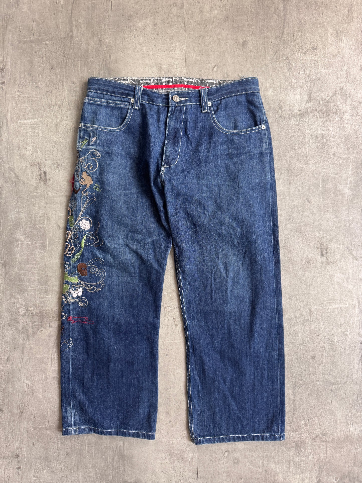Artful Dodger Skull Embroidered Jeans