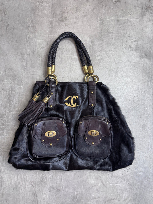 Just Cavalli Horse Hair Tassle Shoulder Bag