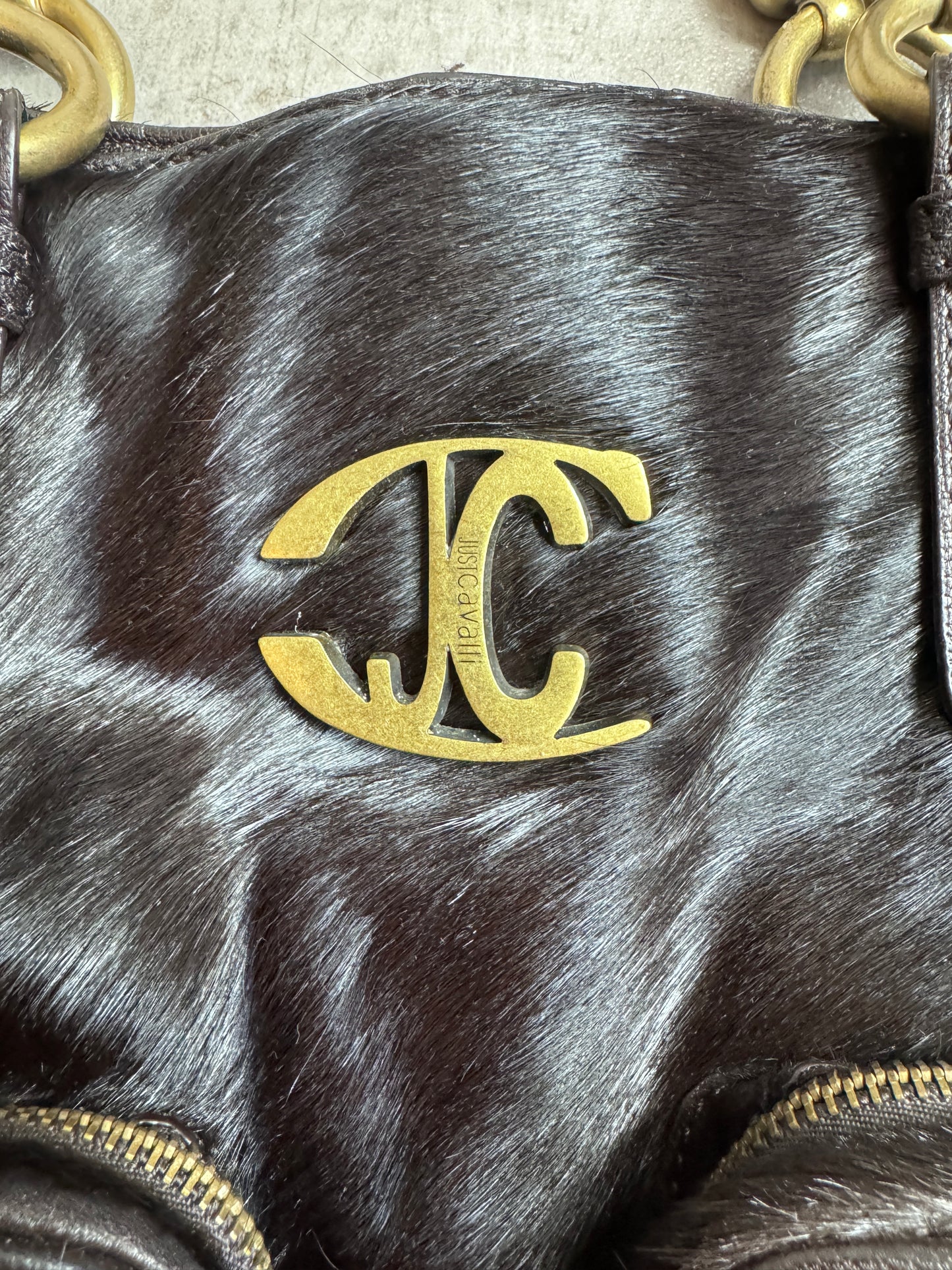 Just Cavalli Horse Hair Tassle Shoulder Bag