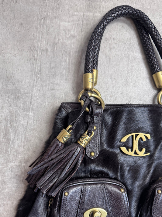Just Cavalli Horse Hair Tassle Shoulder Bag