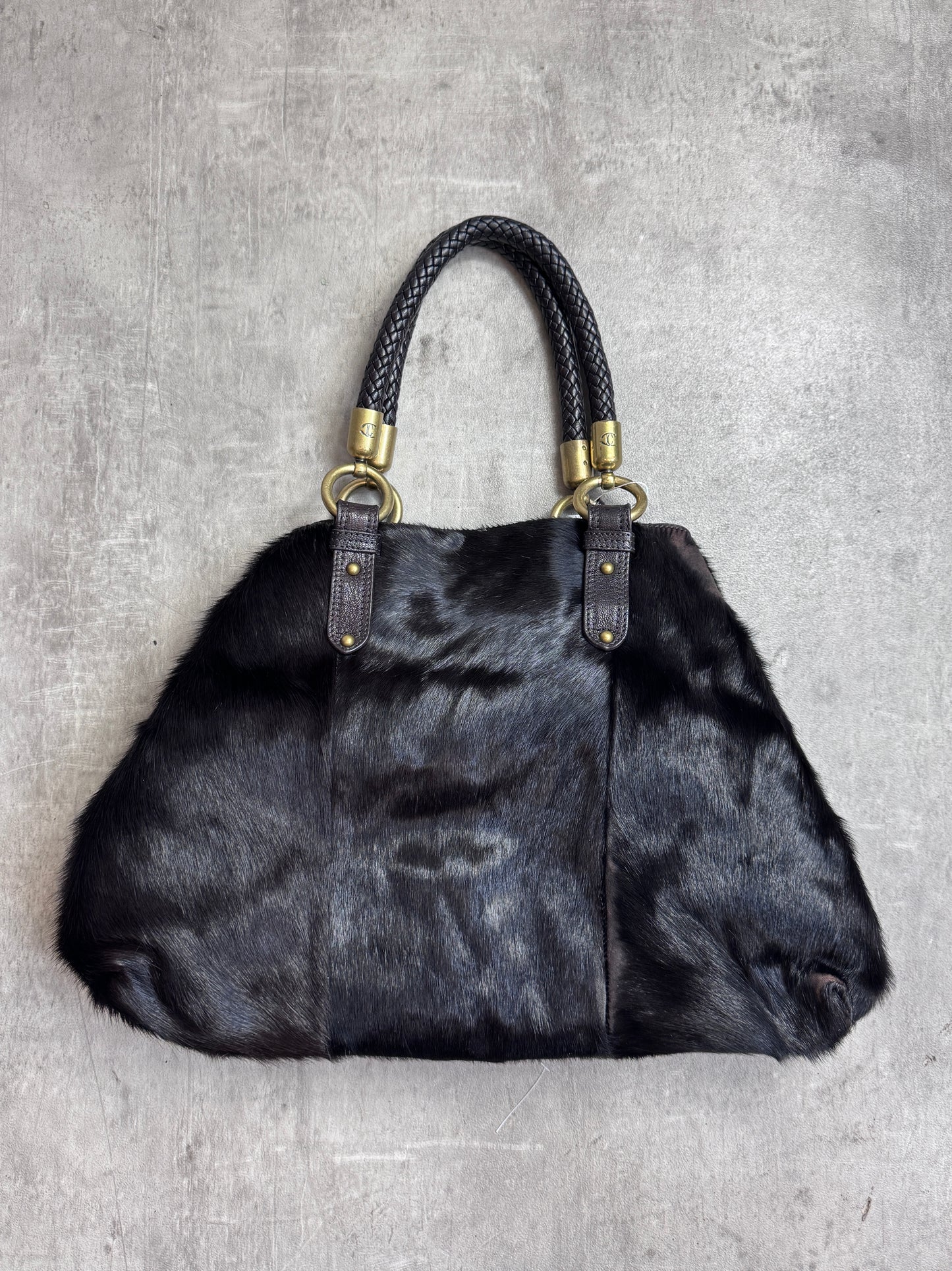 Just Cavalli Horse Hair Tassle Shoulder Bag