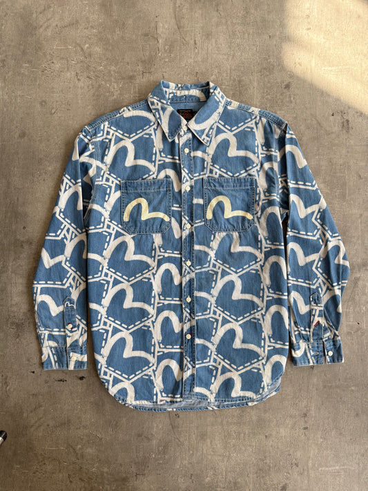 Evisu Seagull Printed Denim Shirt