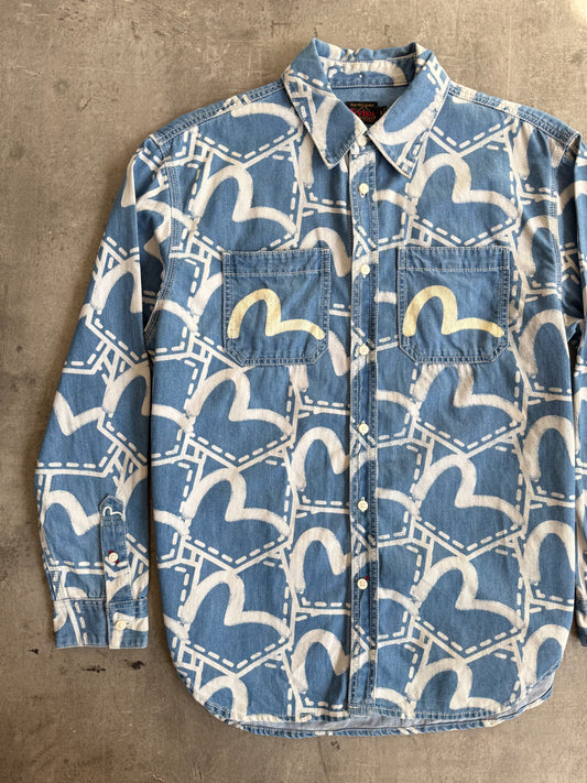 Evisu Seagull Printed Denim Shirt