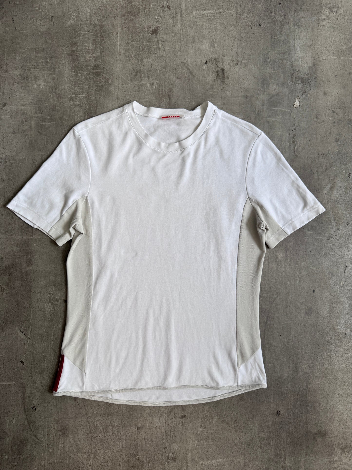 S/S 2003 Prada Red Tab Panelled Tech Tee