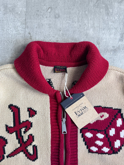 Evisu X Palace Chunky Knit Cowichan Dice Cardigan