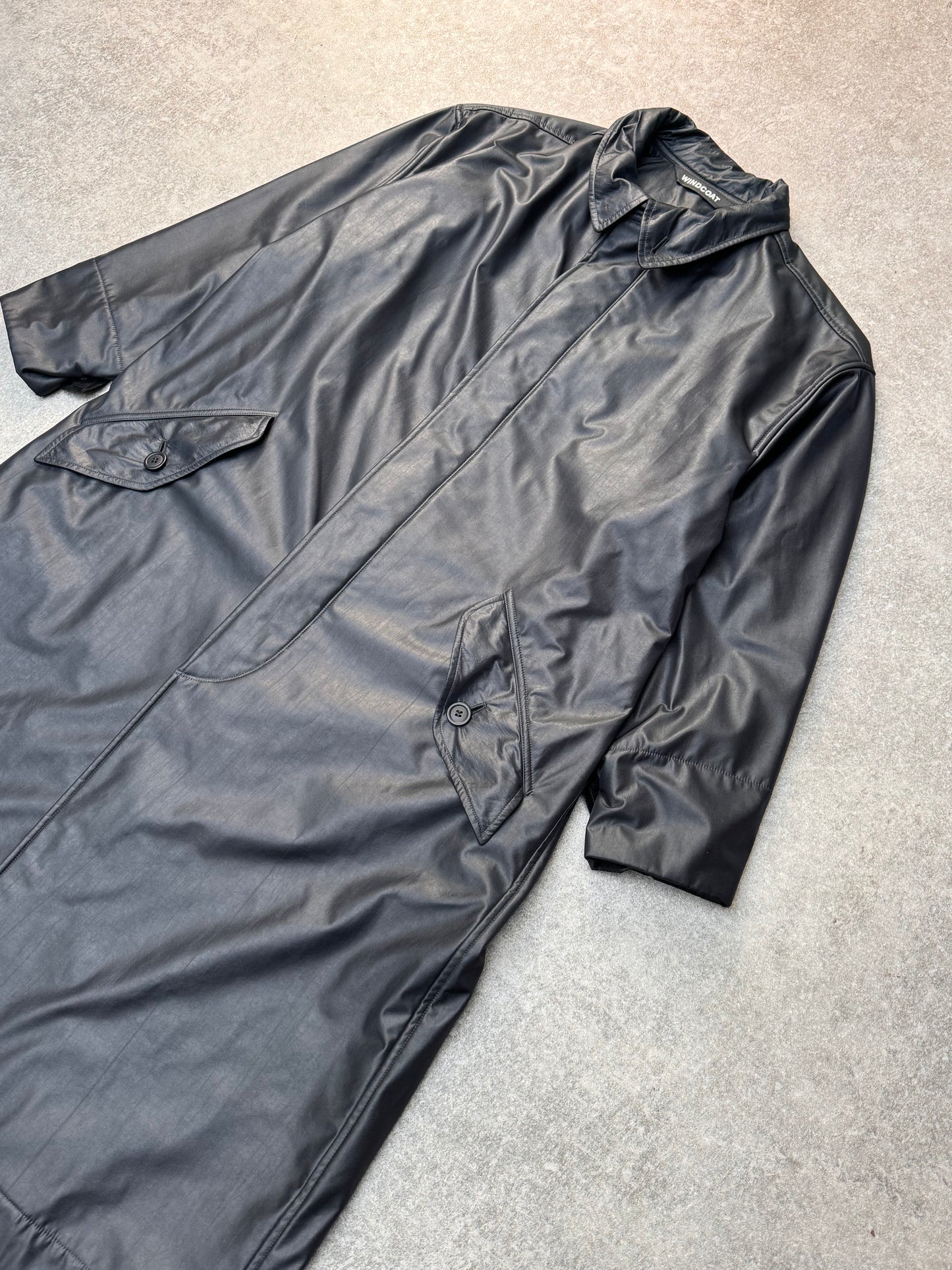 1980s Windcoat By Issey Miyake Shiny Nylon Fleece Lined Trench Coat SC: 5782