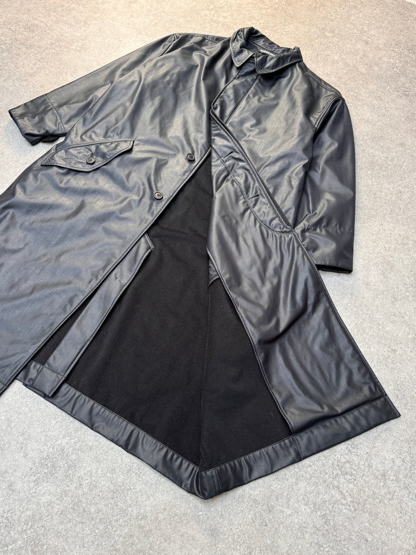1980s Windcoat By Issey Miyake Shiny Nylon Fleece Lined Trench Coat SC: 5782