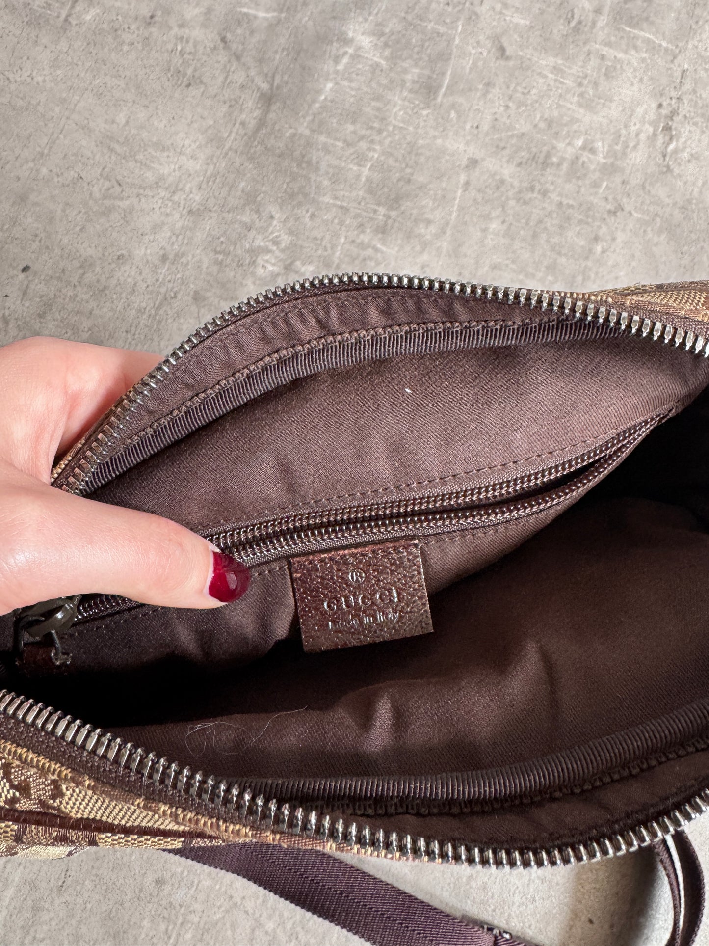 Gucci GG Monogram Beige Canvas Crossbody Bag