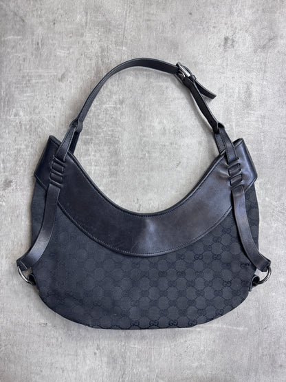 Gucci Half Moon Supreme GG Canvas Leather Hobo Bag
