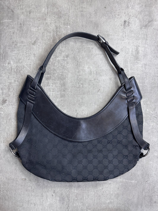 Gucci Half Moon Supreme GG Canvas Leather Hobo Bag