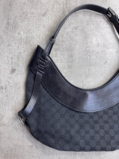 Gucci Half Moon Supreme GG Canvas Leather Hobo Bag