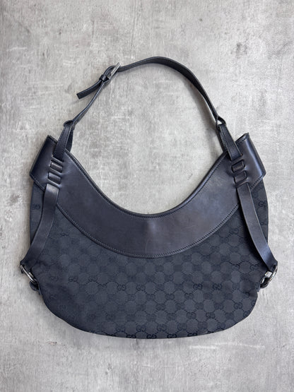 Gucci Half Moon Supreme GG Canvas Leather Hobo Bag