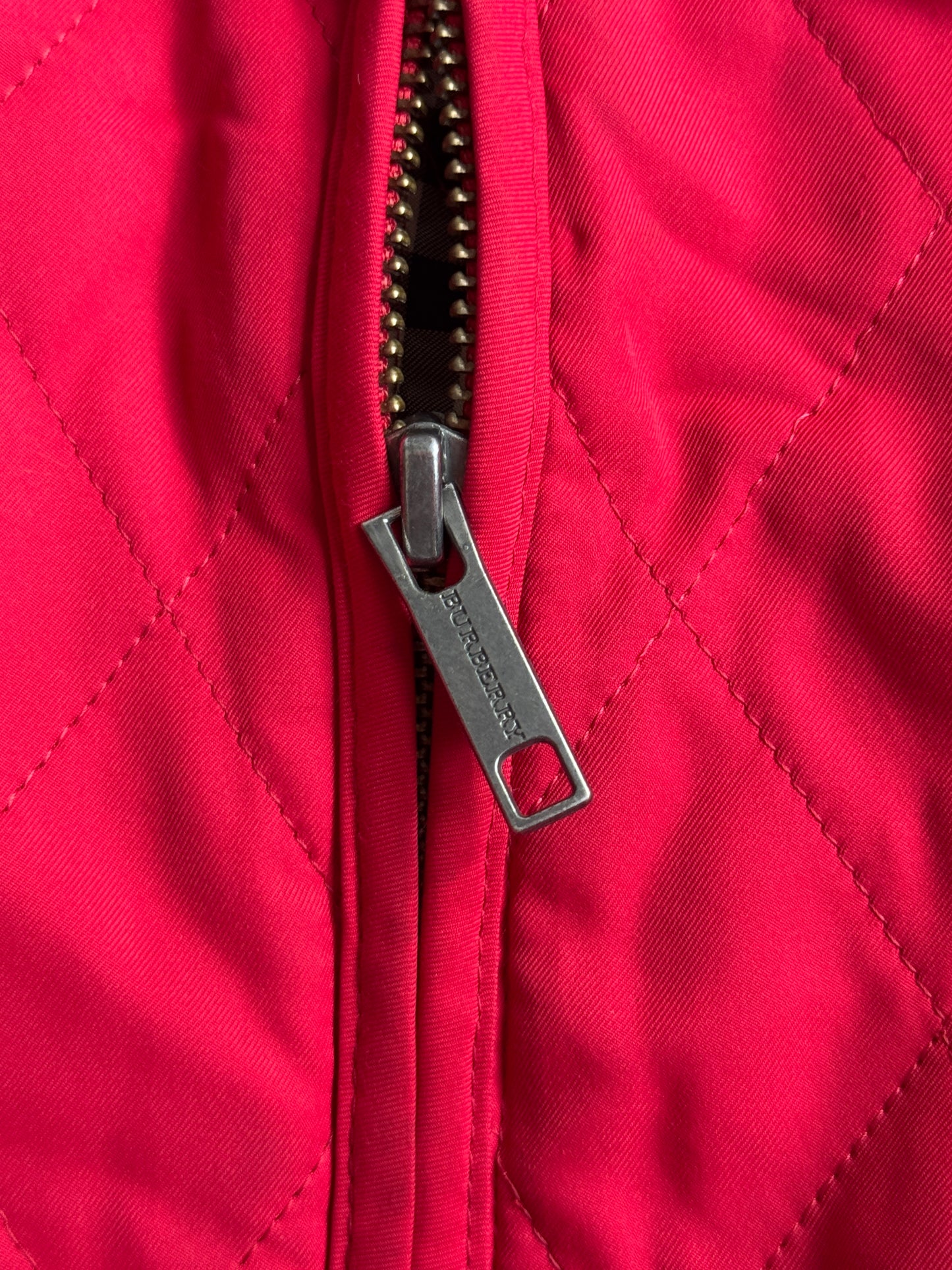 Burberry Red Quilted Overcoat