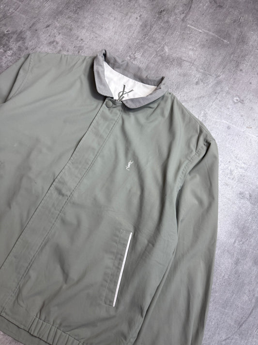 YSL Grey-Green Lightweight Embroidered Blouson