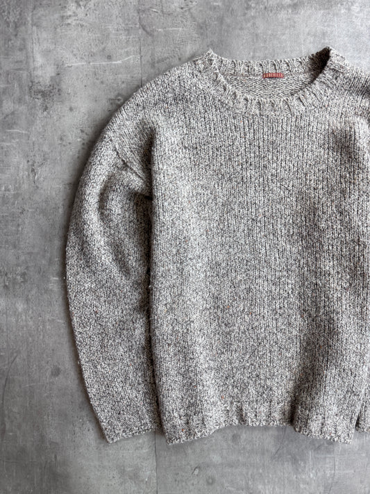 1984 Boneville Flecked Wool Grey Fisherman Sweater