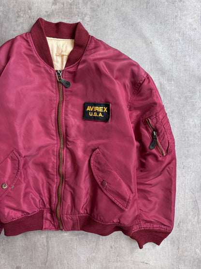 Avirex 90's M-A1 Patch Detail Burgundy Bomber Jacket